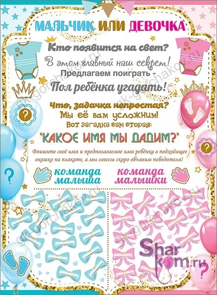Плакат Мальчик или Девочка? (Игра), 44*60 см