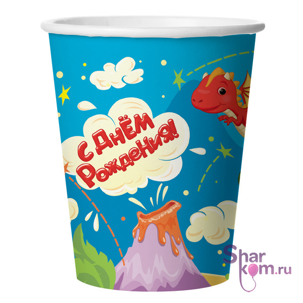 Стаканы "Динозаврики", 6 шт.