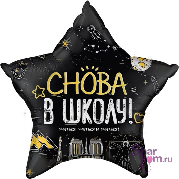Фольгированный круг "Учиться!", 56 см.
