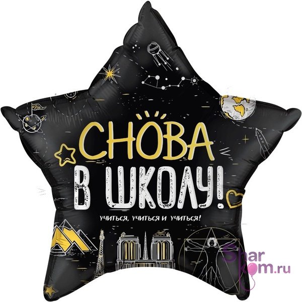 Фольгированный круг "Учиться!", 56 см.