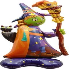 Фигура на подставке "Ведьма с метлой" - 127 см.