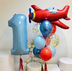 Композиция из шаров "Красный самолет"
