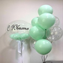 Композиция из шаров "Мятная с юбилеем"