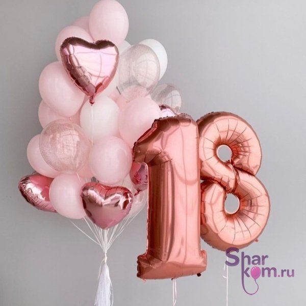 Композиция из шаров "Нежный на 18 лет"