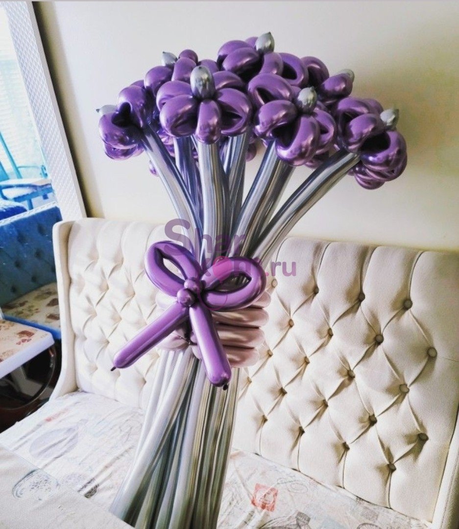 Букет из шаров "Фиолетовые ромашки"