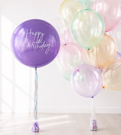 Композиция из шаров "Кристалл с ДР" ( Кристалл Happy Birthday)