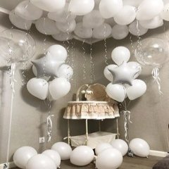 Композиция из шаров " Для мальчика белоснежная"