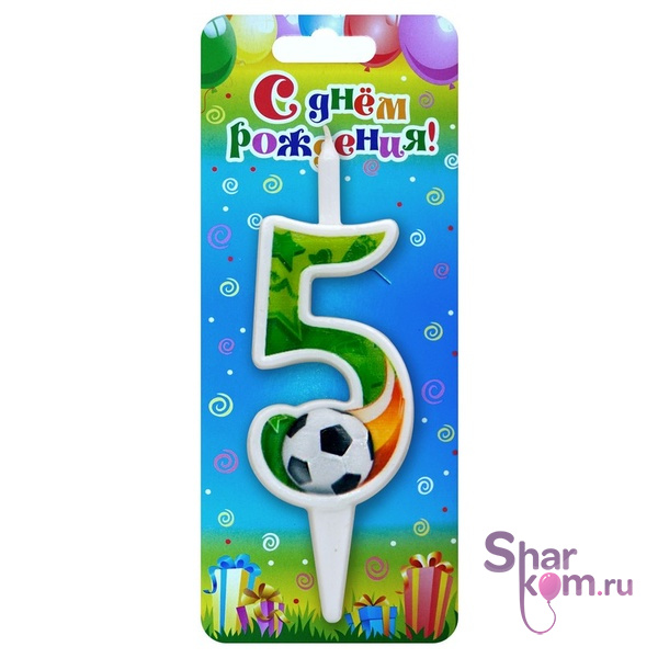 Свеча "Цифра 5" Футбольный мяч