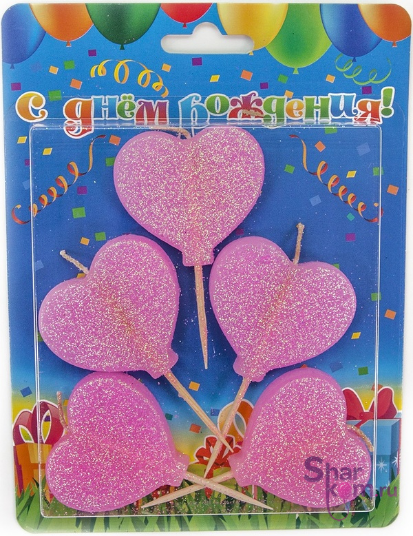 Свечи "Сердце" 5 шт.
