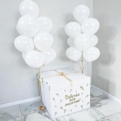 Коробка с шарами Сюрприз "Мальчик или девочка" Белоснежная