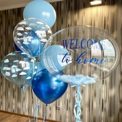 Композиция из шаров "Добро пожаловать (Welcome), сын"