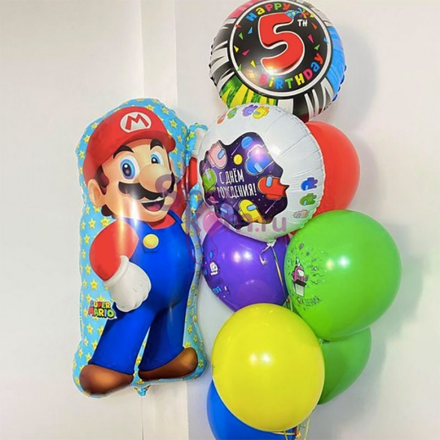 Композиция из шаров "Марио и Амонг Ас"