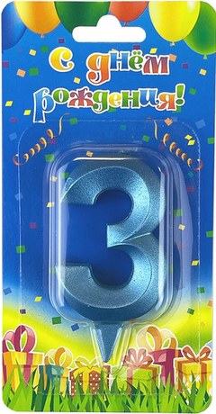 Свеча-цифра 3 "Грани"