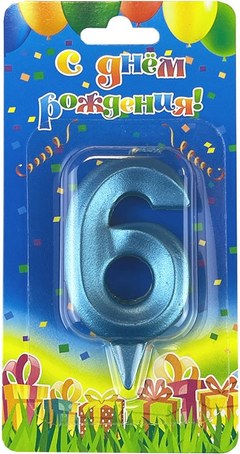 Свеча-цифра 6 "Грани"
