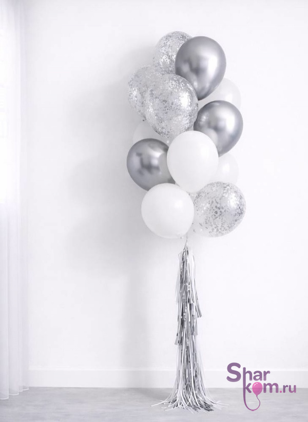 Фонтан из шаров "Серебристый"