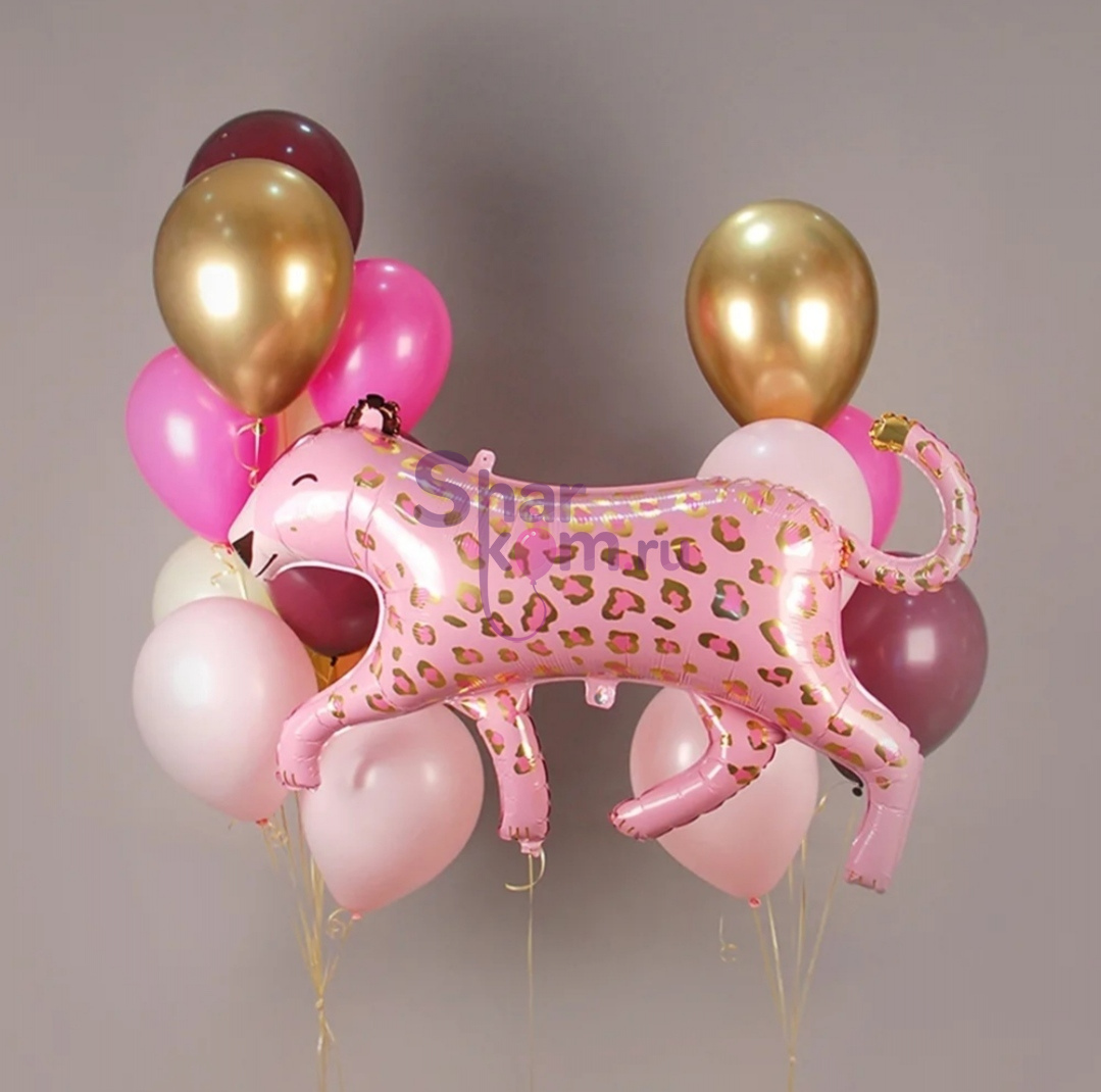 Композиция из шаров "Розовый леопард для леди"