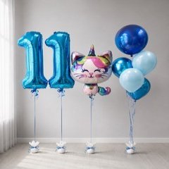 Композиция из шаров "С котиком на 11 лет"