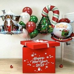 Коробка с шарами Сюрприз "Счастливого Нового года"