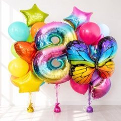 Композиция из шаров "На 8 лет с бабочкой"