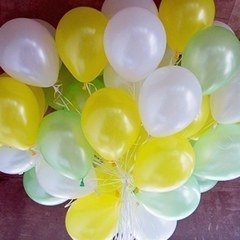 Облако из шаров "Желто-зеленое", металлик