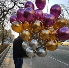 Облако из шаров "Торжественный хром"