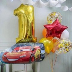 Композиция из шаров "Молния Маккуин на 1 годик"