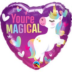 Фольгированное сердце "Единорог Ты просто волшебница (YOU'RE MAGICAL)"