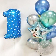 Композиция из шаров "Годовасие с Микки Маусом"