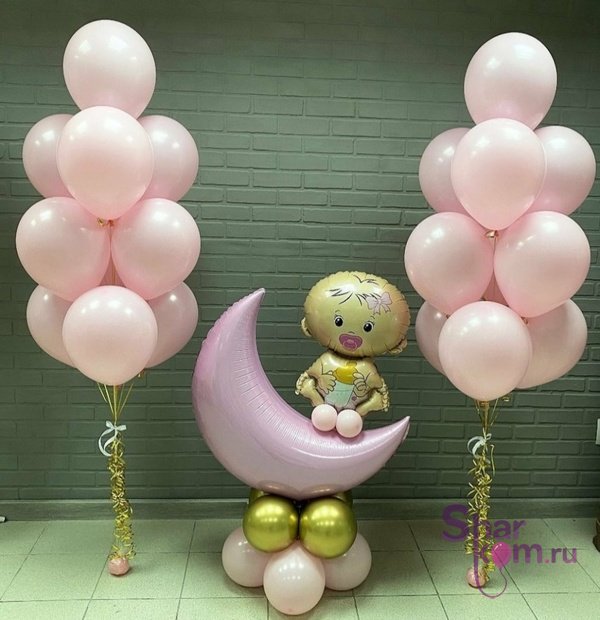 Композиция из шаров "Малышка на луне - 3"