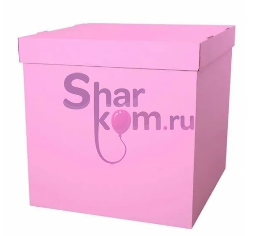 Коробка для воздушных шаров 70*70*70 (Нежно-розовая)