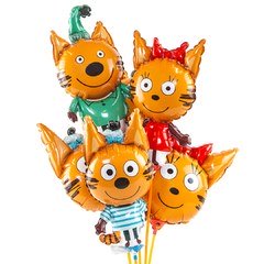 Фольгированная мини-фигура на палочке "3 кота"