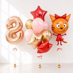 Композиция из шаров "Милая Карамелька", розовое золото