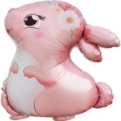 Фольгированная фигура "Милая зайка", розовая