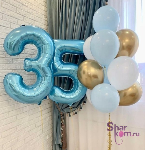 Композиция из шаров "Голубая на 35 лет"