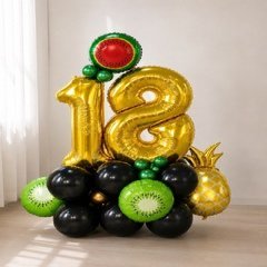 Композиция из шаров "Фруктовая стойка на 18 лет"