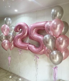 Композиция из шаров "На 25 лет", металлик
