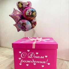Коробка с шарами Сюрприз "Эльза, Маша и Анна"