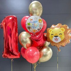 Композиция из шаров "Красная со львенком на год"