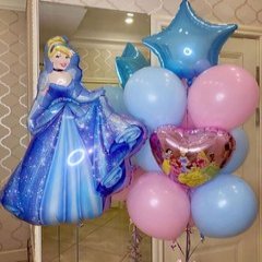Композиция из шаров "Золушка", розовый/голубой