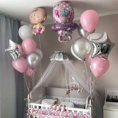 Композиция "Розовое серебро" для девочки
