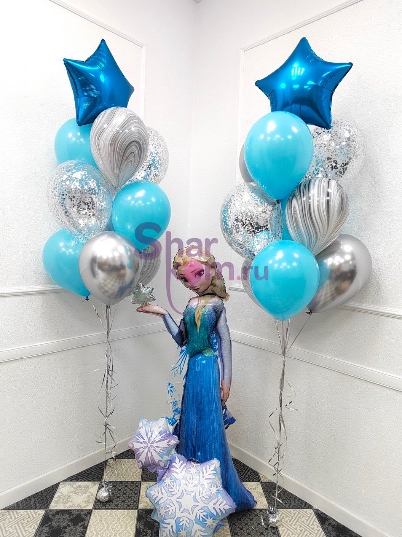 Композиция из шаров "Эльза в цвете тиффани"