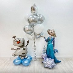 Композиция из шаров "Привет от Эльзы и Олафа"