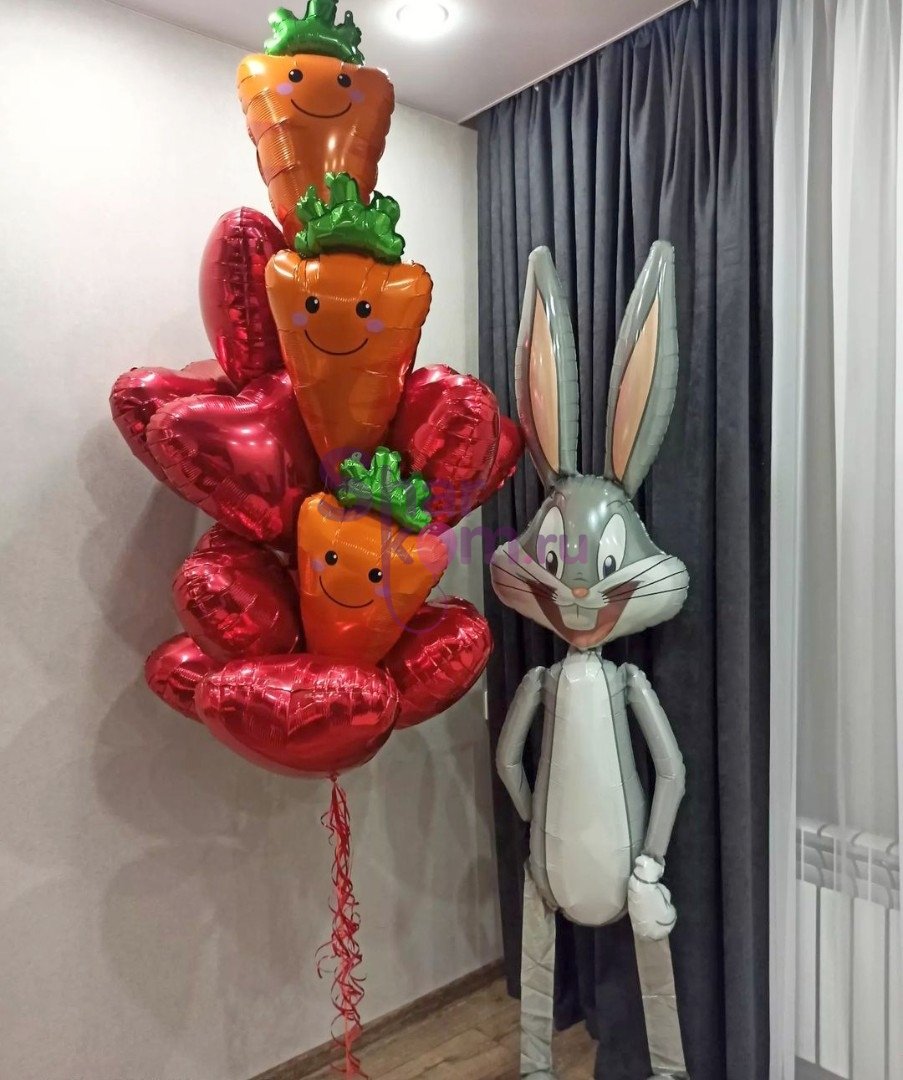 Композиция из шаров "Любовь-морковь"