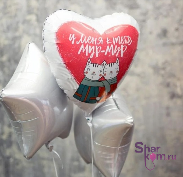 Фонтан из шаров "Мы с тобою котики"