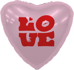 Фольгированное сердце "Любовь" (LOVE), Розовый