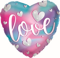 Фольгированное сердце "Любовь" градиент (Love)