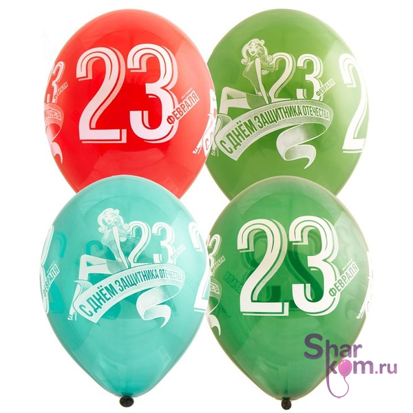 Шары "23 Февраля", с девушкой