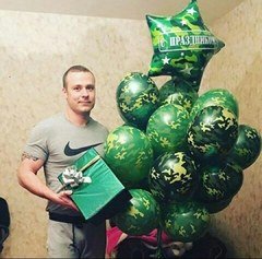 Фонтан из шаров "Защитник, с праздником"