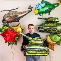 Композиция из шаров "Моему Танкисту"