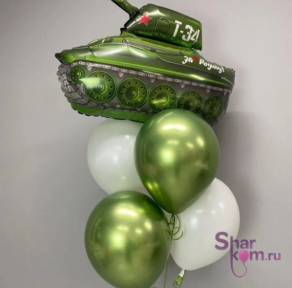 Фонтан из шаров "Танк Т-34"